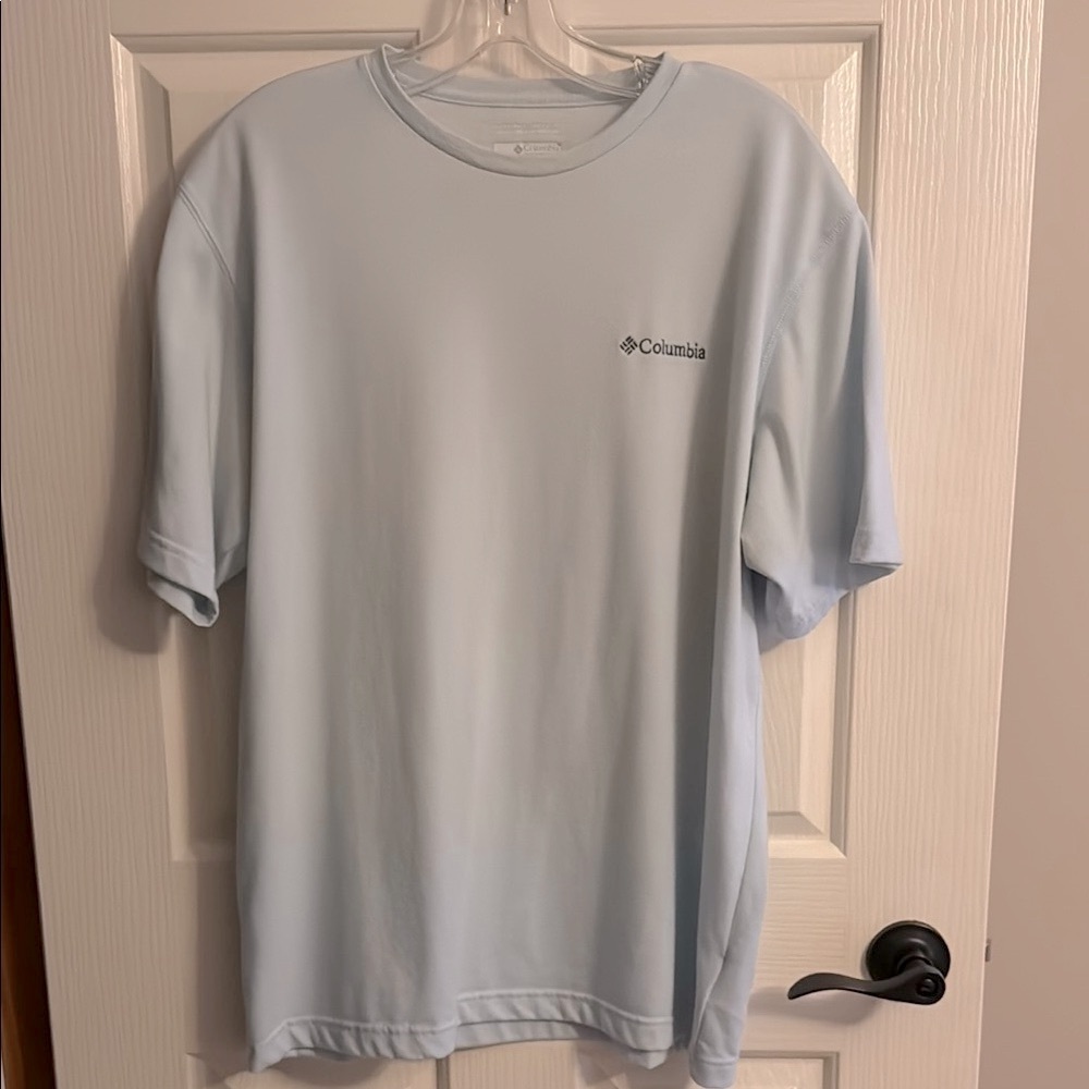 1-Columbia Blue & 1-White Short Sleeve Tee Casual Comfort